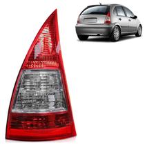 Lanterna Traseira C3 2002 2003 2004 2005 2006 2007 2008 2009 2010 2011 2012 Bicolor Lente Rubi Estriada Acrílico Carcaça Vermelha