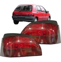 Lanterna Traseira Clio Hatch 1996 1997 1998 Toda Vermelha Par 2 peças
