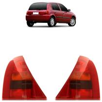 Lanterna Traseira Clio Hatch 1998 1999 2000 2001 2002 Rubi Estriada Acrílico Carcaça Vermelho