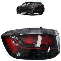 Lanterna Traseira Compass 2022 2023 2024 Canto LED Lente Lisa Acrílico Carcaça Preta