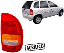 Lanterna Traseira Corsa 4p 94 a 99 Tricolor Acrílico Ld