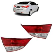 Lanterna Traseira Elantra 2011 2012 2013 Bicolor Porta Malas Lente Estriada Acrílico Carcaça Cinza