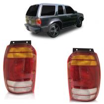 Lanterna Traseira Explorer 1998 1999 2000 2001 Tricolor Estriada Acrílico Carcaça Preta