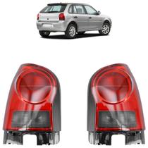 Lanterna Traseira Gol G4 2006 2007 2008 2009 2010 2011 2012 2013 A 2014 Bicolor Fumê Estriada Acrílico Carcaça Preta