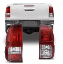 Lanterna Traseira Hilux 2016 2017 2018 2019 Bicolor Com Ré Cristal e Neblina