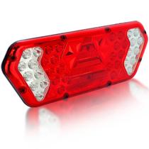 Lanterna traseira LE com triangulo LED freio posicao re direcao vermelho e cristal c450xA152xP37mm bivolt