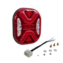 Lanterna Traseira LED MEX Universal Vermelha Bivolt 12V 24V