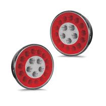 Lanterna Traseira Multifunção LED Vermelha 12v 24v Posição Freio Direcional Par Pradolux Lanterna Traseira Multifunção LED Vermelha 12v 24v Posição Freio Direcional Par Pradolux