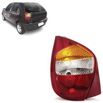 Lanterna Traseira Palio G2 2001 2002 2003 2004 2005 2006 Tricolor Liso Acrílico Carcaça Vermelha