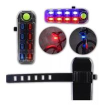 Lanterna Traseira para Bicicleta com 8 LEDs - Recarregável USB e Efeito Police Light