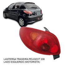 Lanterna Traseira Peugeot 206 Hatch Rubi 2004 05 06 07 08 09 2010 - Lado Direito ou Lado Esquerdo - Fitam Sinaleira Padrão Original