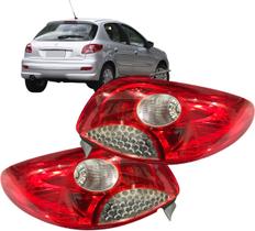 Lanterna Traseira Peugeot 207 11 12 13 14 15 Hatch Ré Grade Cromada Par 2 peças