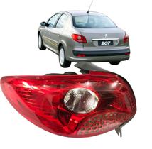 Lanterna Traseira Peugeot 207 Sedan 2008 09 10 11 Ré Grade Vermelha