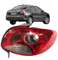 Lanterna Traseira Peugeot 207 Sedan 2011 até 2015 Ré Grade Cromada