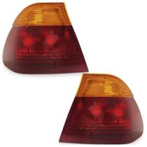 Lanterna Traseira Serie 3 320i 2000 2001 2002 Bicolor Canto Estriada Acrílico Carcaça Cinza
