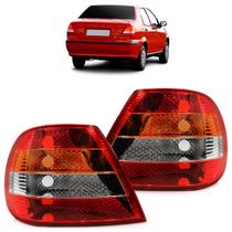 Lanterna Traseira Siena 2001 A 2006 Tricolor Carcaça Preta