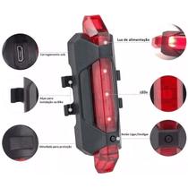 Lanterna Traseira Sinalizador Pisca Bicicleta 3 Funções Recarregável USB - RRLED