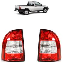 Lanterna Traseira Strada 2004 2005 2006 2007 A 2008 Bicolor Estriada Acrílico Carcaça Preta