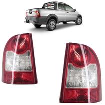 Lanterna Traseira Strada G4 2009 2010 2011 2012 2013 Bicolor Estriada Acrílico Carcaça Preta