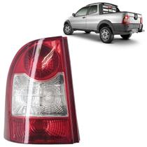 Lanterna Traseira Strada G4 2009 2010 2011 2012 2013 Bicolor Estriada Acrílico Carcaça Preta