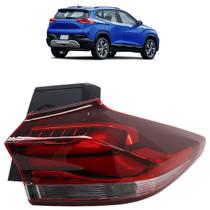 Lanterna Traseira Tracker 2021 2022 2023 Bicolor Canto LED Lente Lisa Acrílico Carcaça Preta