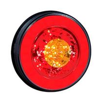 Lanterna Traseira Vermelho Amarelo Halo Light Led 24V 125Mm Direcional Freio Posicao 2 Polos Mais 1 Polo 125Mm