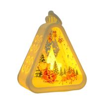 Lanterna Triangular Mini LED Papai Noel Boneco De Neve Decoração De Mesa Para Festividades De Natal