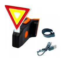Lanterna Triângulo Bike Led Extra Forte Sinalizador Traseira bicicleta Pisca Amarelo Alerta