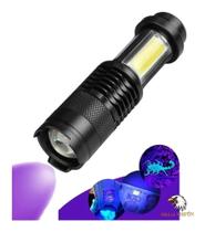 Lanterna Ultravioleta Usb Led Potente Luz Negra UV P/ Notas Falsas Escorpiões ETC