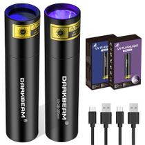 Lanterna UV DARKBEAM 365nm e 395nm USB-C recarregável, pacote com 2