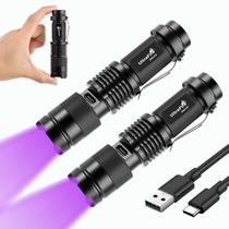 Lanterna UV ULTRAFIRE 9,8 cm Recargável - Pacote com 2 Unidades Lanterna UV ULTRAFIRE 9,8 cm Recargável - Pacote com 2 Unidades