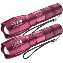 Lanterna Victoper LED, pacote com 2 unidades, alta luminosidade, impermeável, rosa