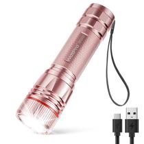 Lanterna WDTpro recarregável de alto nível de lúmens com 10H de tempo de execução rosa