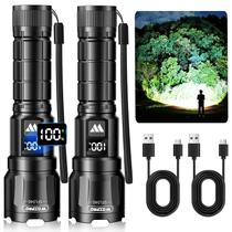 Lanterna WDTPro SFL046 6000LM recarregável à prova d'água, pacote com 2 unidades