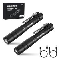 Lanterna WORKPRO, caneta recarregável, 300 ml, pacote com 2 unidades, preta Lanterna WORKPRO, caneta recarregável, 300 ml, pacote com 2 unidades, preta