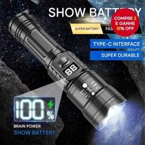 Lanterna Zoom -LED Com Display Digital De Alta Intensidade, Feixe Telescópico Super Brilhante De 100 - NoBrand Lanterna Zoom -LED Com Display Digital De Alta Intensidade, Feixe Telescópico Super Brilhante De 100 - NoBrand