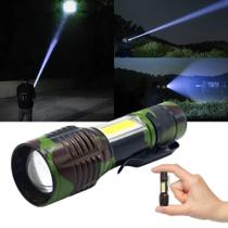 Lanterna zoom mesa 3 em1 sostrilha usb potente mini de bolso