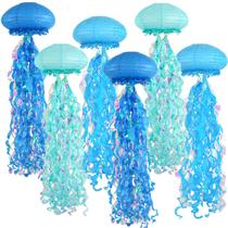 Lanternas de papel ADLKGG Jellyfish Under The Sea Party x6 Blue
