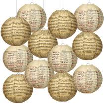 Lanternas de papel Baquler Vintage Book 20 cm, 12 peças, decoração de festa