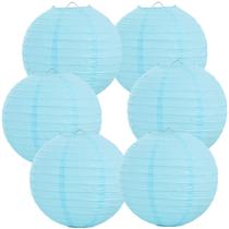 Lanternas de papel BEISHIDA 12" azuis redondas, 6 pacotes, decoração