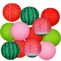 Lanternas de papel de melancia em painéis de decoração de festa x12