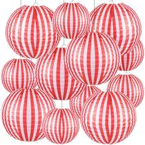 Lanternas de papel Hortsun Carnival Circus vermelhas/brancas 20/30,5 cm 12 unidades Lanternas de papel Hortsun Carnival Circus vermelhas/brancas 20/30,5 cm 12 unidades