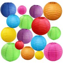 Lanternas de papel Jayke Joy 16 peças coloridas de vários tamanhos de 10 a 25 cm