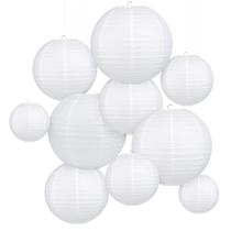 Lanternas de papel LIHAO brancas 10PCS para decoração de casamento 15-30cm Lanternas de papel LIHAO brancas 10PCS para decoração de casamento 15-30cm