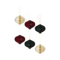 Lanternas De Papel Mini Honeycomb Com Borda Brilhante 6pcs Decorações Para Festa De Natal Ornamentos