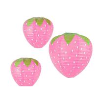 Lanternas De Papel Morango 3PCSX20CM Tema Frutal Fofo E Refrescante Decoração De Aniversário Chá De