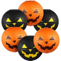 Lanternas de papel penduradas de Halloween Blulu Pumpkin 30x28cm 6 unidades