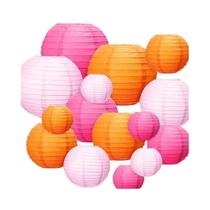 Lanternas De Papel Rosa E Laranja 16 Peças Tamanhos Mistos Decoração Suspensa Para Aniversário Lanternas De Papel Rosa E Laranja 16 Peças Tamanhos Mistos Decoração Suspensa Para Aniversário