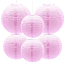 Lanternas de papel rosa Yosawa, 6 peças, decorativas de 20 cm a 30 cm Lanternas de papel rosa Yosawa, 6 peças, decorativas de 20 cm a 30 cm