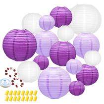 Lanternas de papel suspensas ADLKGG decorativas com 16 luzes LED (16) Lanternas de papel suspensas ADLKGG decorativas com 16 luzes LED (16)
